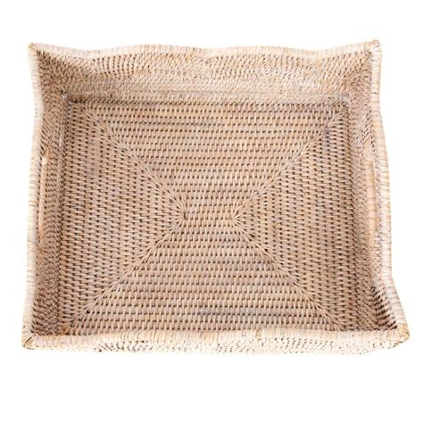 Artifacts Rattan Scallop Collection Rectangular Basket Chairish