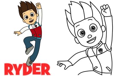 How To Draw Ryder Paw Patrol Step By Step Drawing Tutorials Paw