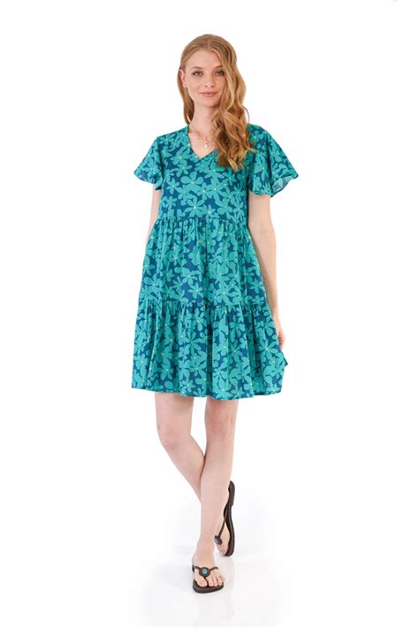 Ava Dress Daisy Blue Om Designs