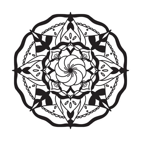 Circular Mandala Black And White Pattern Decorated With Bohemian Cool