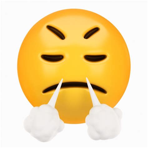 Emoji Face With Steam From Nose 3d Model Emoji Faces Emoji