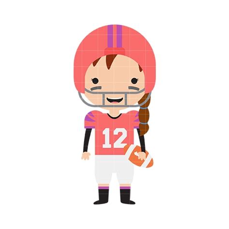 Female Football Player Clipart Black And White