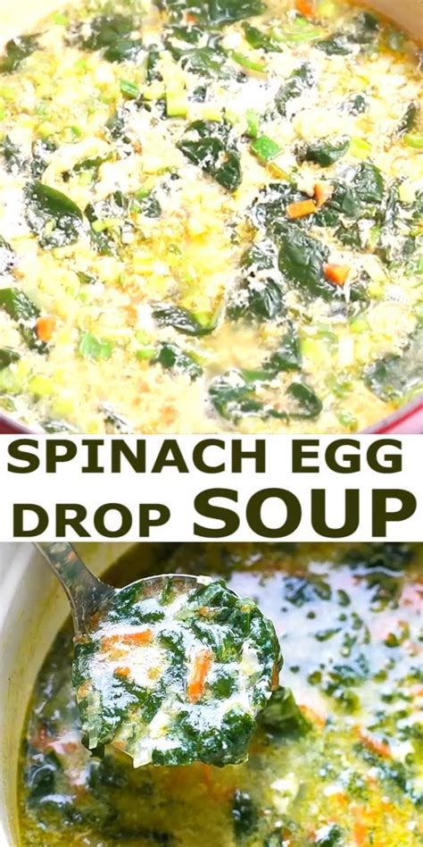 Chicken egg drop soup ingredients: Spinach Egg Drop Soup - Extremely easy to make, with ...
