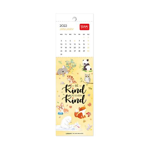 Calendar 2022 Bookmark Be Happy With Your Beautiful Life 55x18 Cm