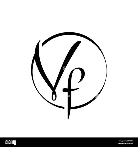 Initial Vf Letter Logo Design Vector Template Abstract Script Letter