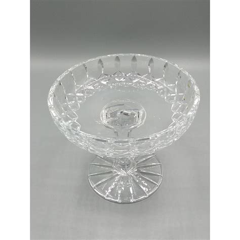vintage clear glass pedestal fruit compote bowl dining etsy
