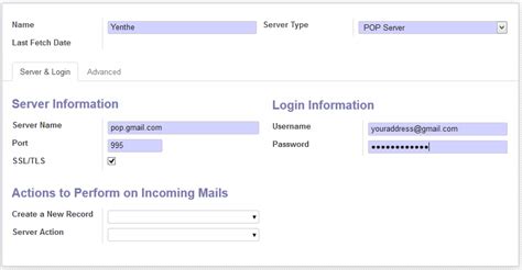 Configure Incoming Mail Servers Odoo Tutorials