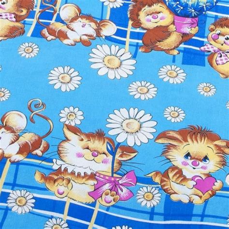 Fabric Childrens Fabric Cotton 100 Natural Fabric Print Etsy