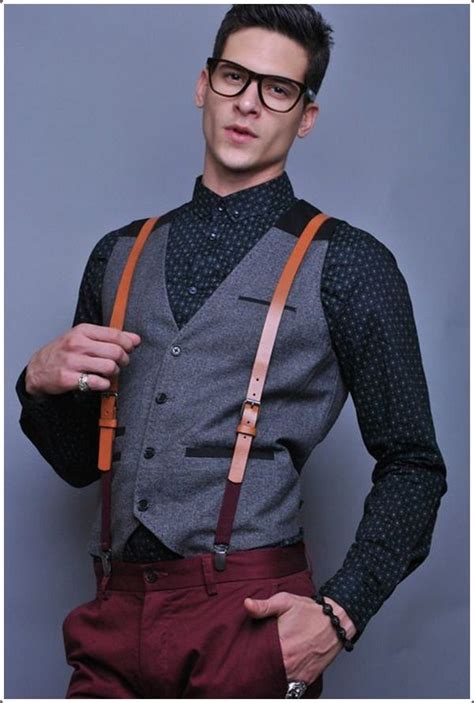 Suspenders Style With Waistcoat Suspenders Men Fashion Hipster Mens
