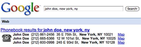 Our international dialing code finder will help you find the calling and. Google Phone Book Results | Remove Your Home Phone Number ...