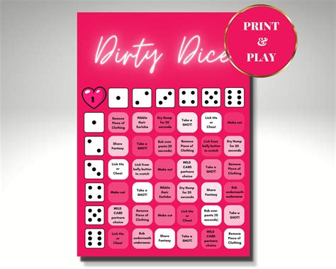 Dirty Dice Adult Sex Game Printable Dice Game Instant Etsy Australia