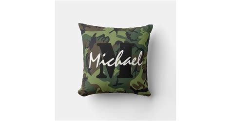 Army Military Initial Name Kids Little Soldier Throw Pillow Zazzle