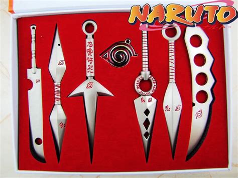 Naruto Asuma Minato Zabuza 13cm White Kunai Sword Weapon With Shelves