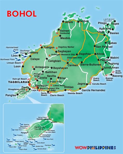 Bohol Island Tourist Map Bohol Island • Mappery Tourist Map Bohol