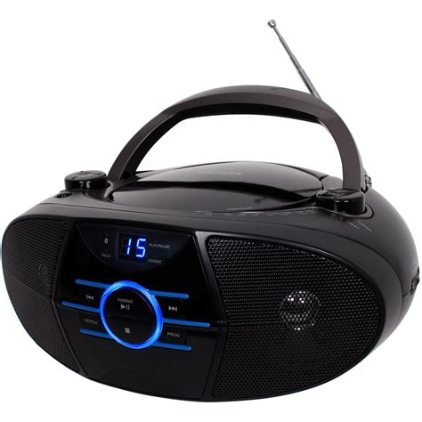 portable stereo compact disc player with am fm stereo radio and bluetooth
