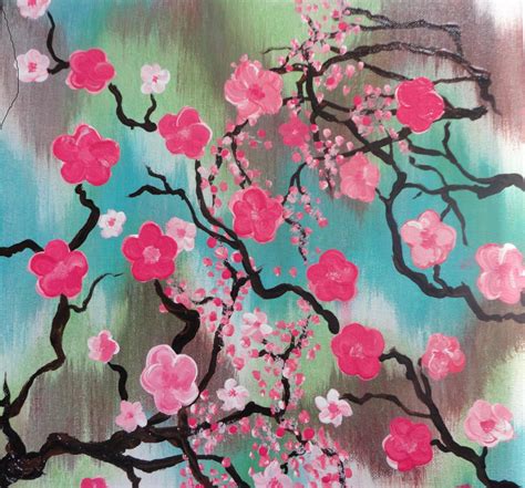 Cherry Blossom Abstract 12x12 Acrylic Home Decor Wall Art On Luulla