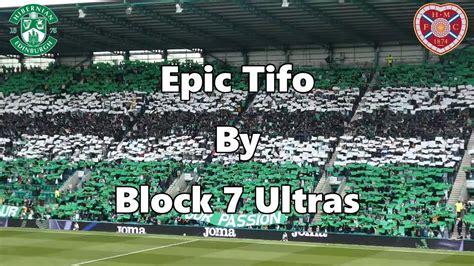 Epic Tifo By Block 7 Ultras Hibs 1 Hearts 1 7 August 2022 Youtube