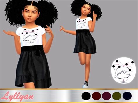Lyllyans Dress Alanna Child Sims 4 Toddler Sims 4 Dresses Sims 4