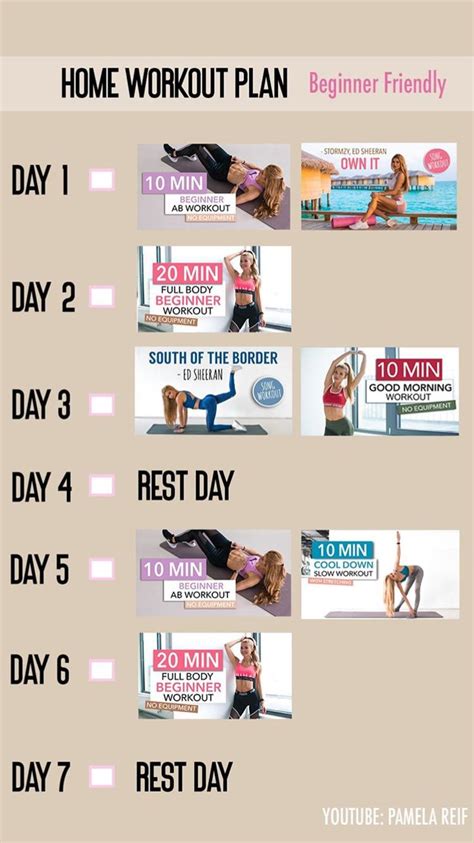 5 Day Pamela Reif Workout Plan Beginner Week 1 2021 For Gym Best