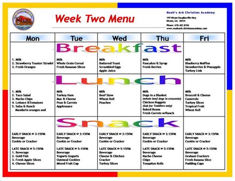 Related Image Daycare Lunch Menu Daycare Menu Daycare Meals