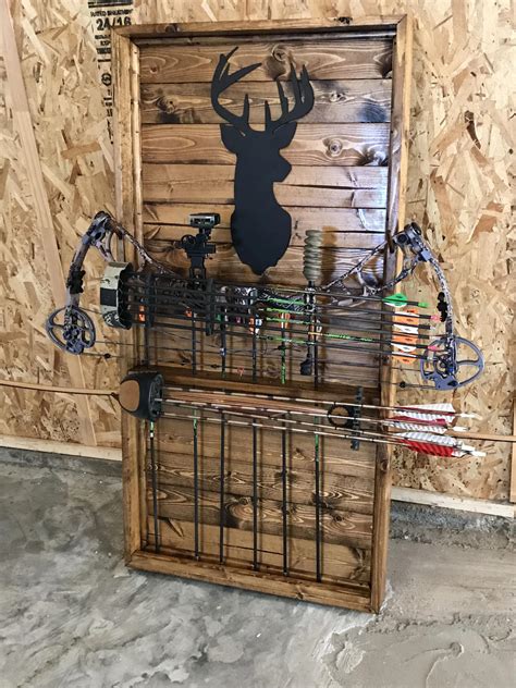 Bow Rack Made Out Of 1x4 Bowhunting Deer Hunting Decor Bow Rack