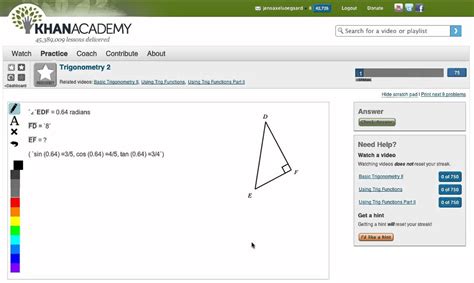 Khan Academy Trigonometry 2 Sider I Retvinklet Trekant Youtube