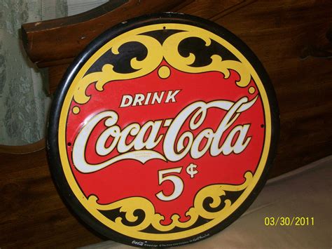 Antique Vintage 5cent Coca Cola Sign Collectors Weekly