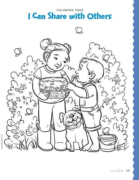 Coloring Page About Sharing Coloring Pages Lds Coloring Pages Lds Kids