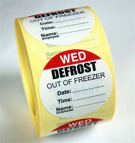 Defrost Labels Wednesday Defrost Labels Printway