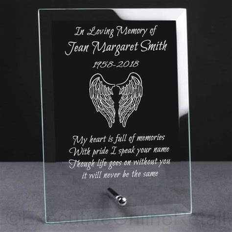 Personalised Engraved Glass Memorial Plaque Memorial Sign Etsy