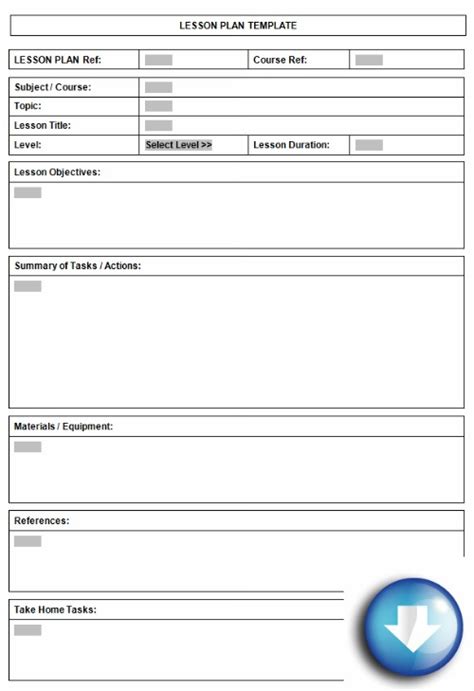 Free Printable Microsoft Word College Lesson Plan Template
