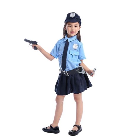 2020 Cute Girls Tiny Cop Police Officer Playtime Cosplay Uniform Kids