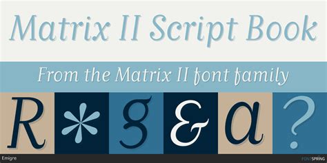 Matrix Ii Script Font Fontspring