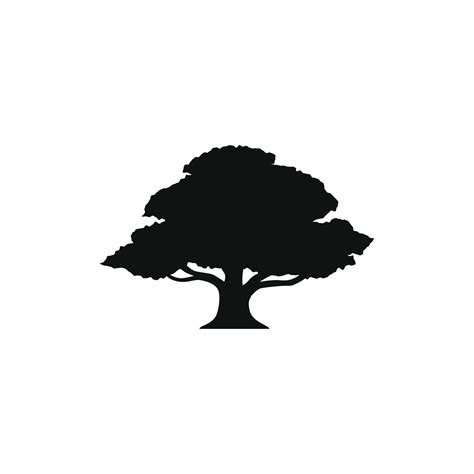 Oak Tree Silhouette Vector Design For Logo Icon 6721945 Vector Art At