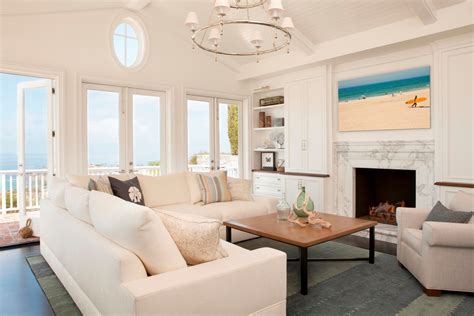 Cape Cod Style In Laguna Beach Ca Beach Style Living Room Orange