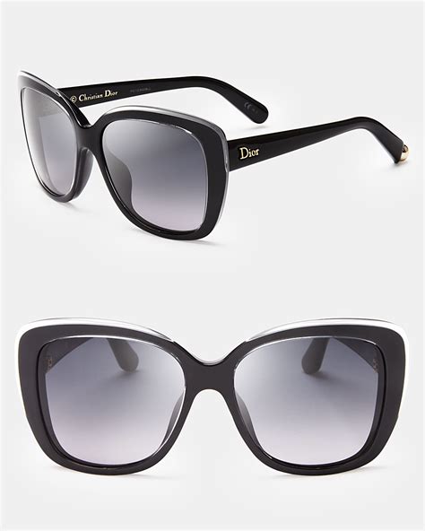 Dior Promesse Oversized Cat Eye Sunglasses In Crystal Black Black Lyst