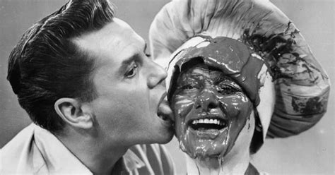 Desi Arnaz Licking The Face Of His Wife Lucille Ball In The Television Series I Love Lucy