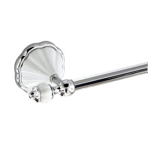 Modona Flora 24 In Towel Bar In White Porcelain And Polished Chrome
