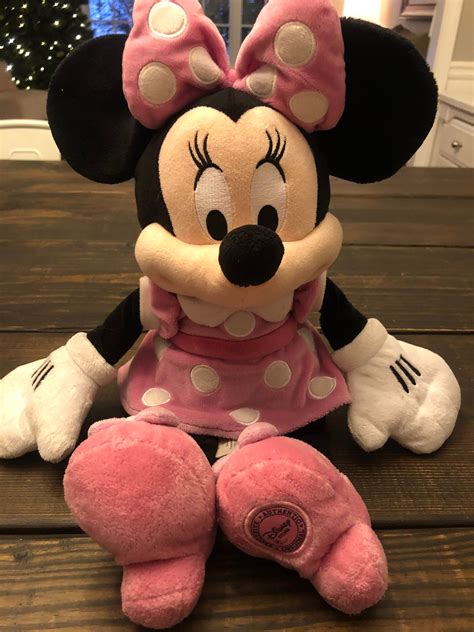 Disney Store Minnie Mouse Plush Pink Polka Dots Hair Bow And Etsy