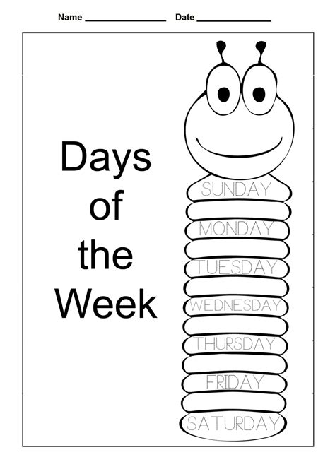 Days Of The Week Tracing Worksheets Pdf