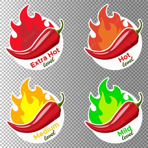 Premium Vector Icons With Chili Pepper Spice Levels Hot Pepper Sign