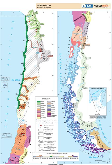 Historia Chilena Mapa De Los Pueblos Originarios
