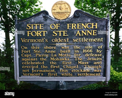 Historic Marker Alburgh Vermont Stock Photo Alamy