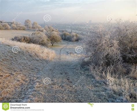 Beautiful Sunrise In A Chilly November Morning Stock Image Image Of