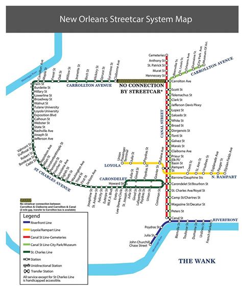 New Orleans Streetcar Route Map Neworleansstreetcar New Orleans Map