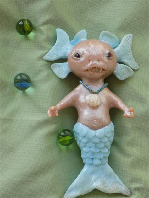 Axolotl Mermaid Little Creepy Fantasy Creature Mermaid Art Etsy Uk