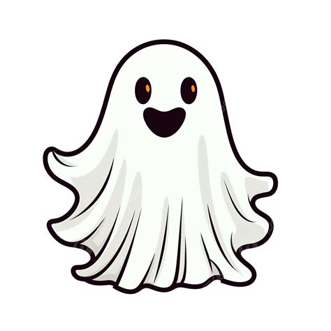 Cute Cartoon Ghost In Doodle Style Halloween Traditional Holiday