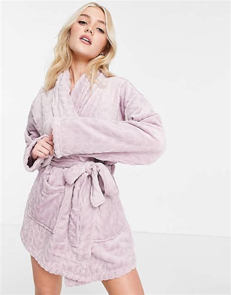 miss selfridge soft cosy robe in blush asos