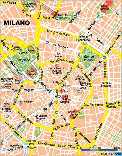 Map Of Milan City In Italy Welt Atlasde