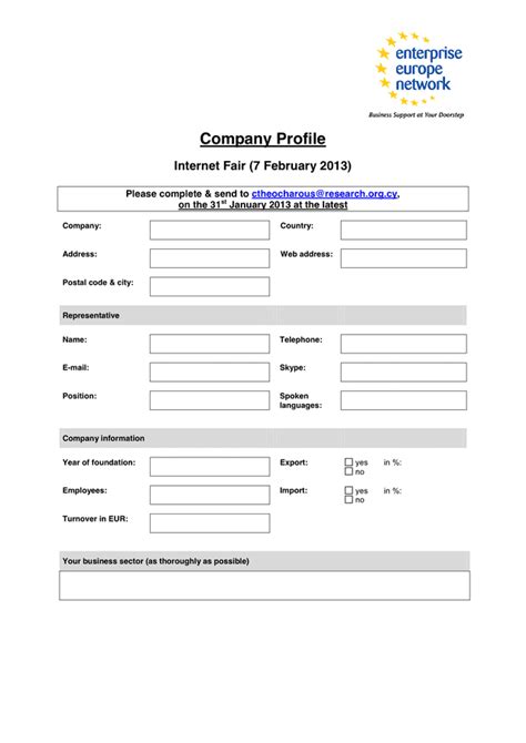 Sample Company Profile In Word And Pdf Formats